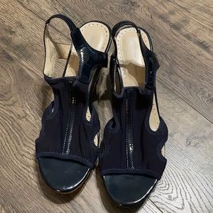 Adrienne Vittadini Navy Cork Wedge